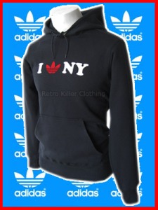 Adidas Originals I Heart Trefoil NY New York Hoodie Top Black