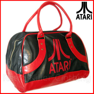 Atari Logo Vintage Retro Distressed Mens Holdall Sports Bag - Black & Red - £28.99