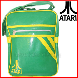 Atari Logo Vintage Retro Distressed Mens Messenger Bag - Green & Yellow