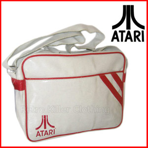Atari Logo Vintage Retro Distressed Mens Messenger Bag - White & Red - £22.99