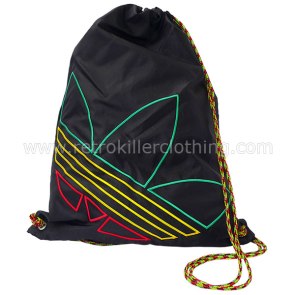 Adidas Originals Trefoil Rasta Shoe Swimming Gym Sack Sports Backpack Bag - Black - W69150